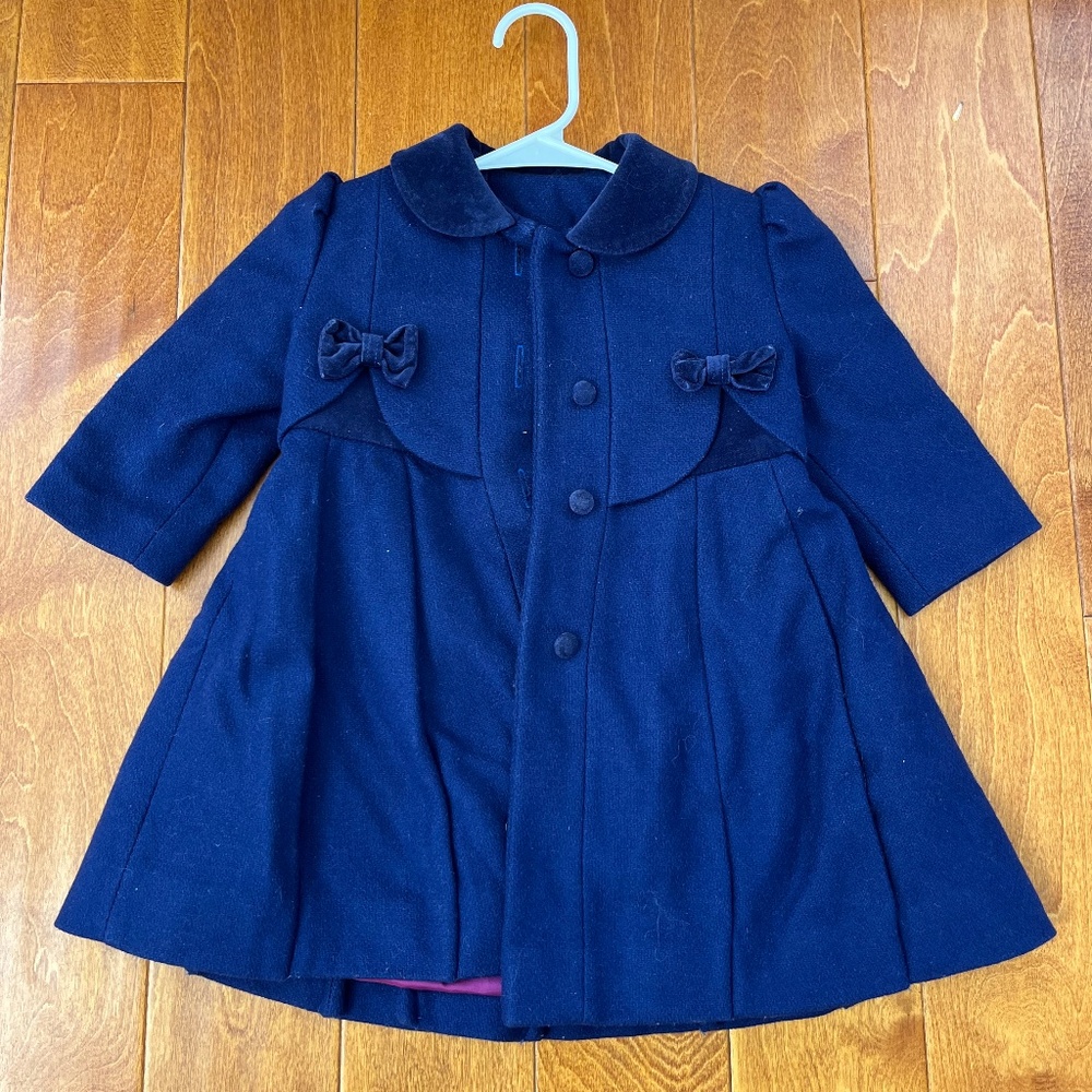 Vintage Rothschild Royal Blue Wool Coat Size 2T